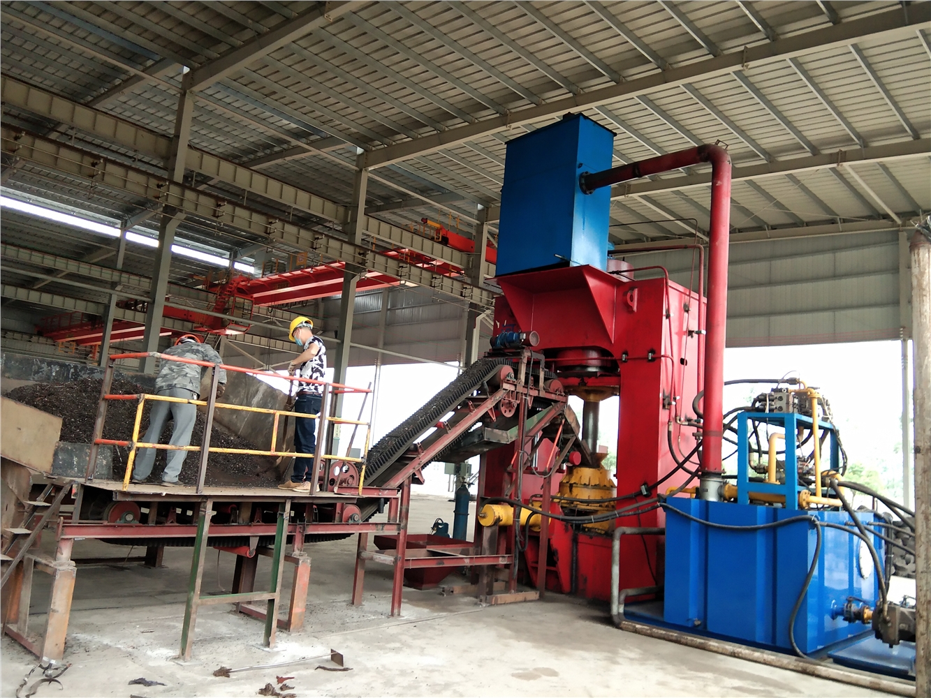 固廢金屬冷熱兩用壓塊生產線